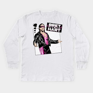 Bret Hart Love Pink Kids Long Sleeve T-Shirt